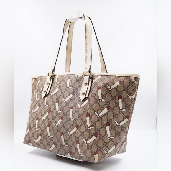 AY18❤️ Gucci GG Supreme The Boot Coated Canvas Tote - Picture 2 of 12